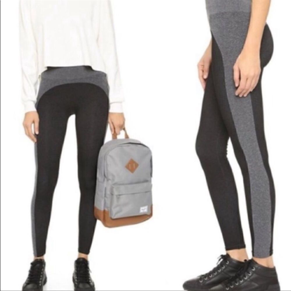SPANX Marled Seamless Leggings Black Gray L